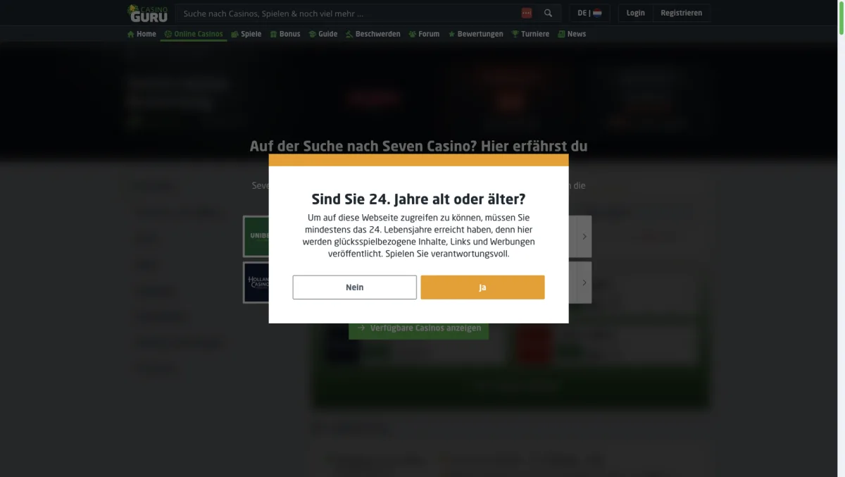 Bewertungsseite zu Seven Casino